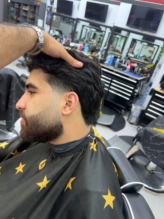 Textured cut with a beard trim